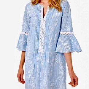 Lilly Pulitzer Hollie Dress | Zanzibar Blue Open Coral | Size M